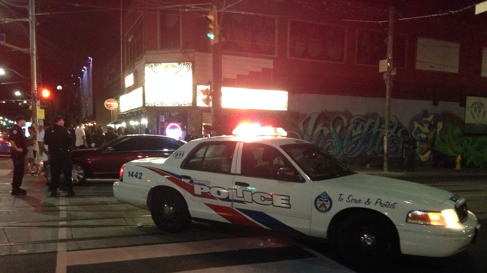 Police Car at Night Little Italy